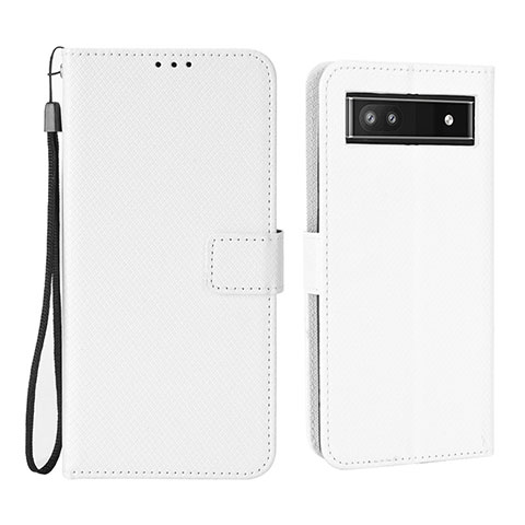 Custodia Portafoglio In Pelle Cover con Supporto BY1 per Google Pixel 6a 5G Bianco