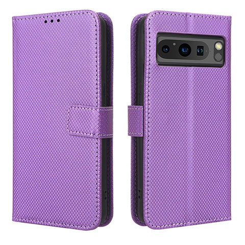 Custodia Portafoglio In Pelle Cover con Supporto BY1 per Google Pixel 8 Pro 5G Viola