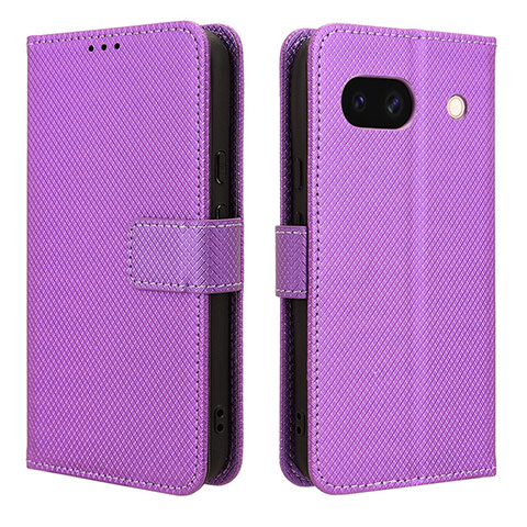 Custodia Portafoglio In Pelle Cover con Supporto BY1 per Google Pixel 8a 5G Viola