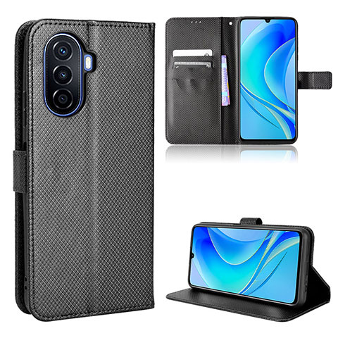 Custodia Portafoglio In Pelle Cover con Supporto BY1 per Huawei Enjoy 50 Nero