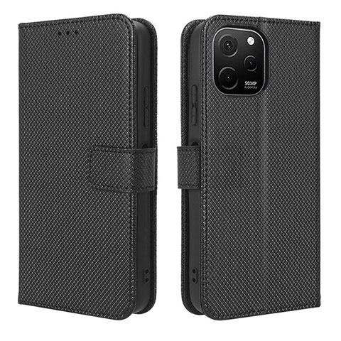 Custodia Portafoglio In Pelle Cover con Supporto BY1 per Huawei Enjoy 50z Nero