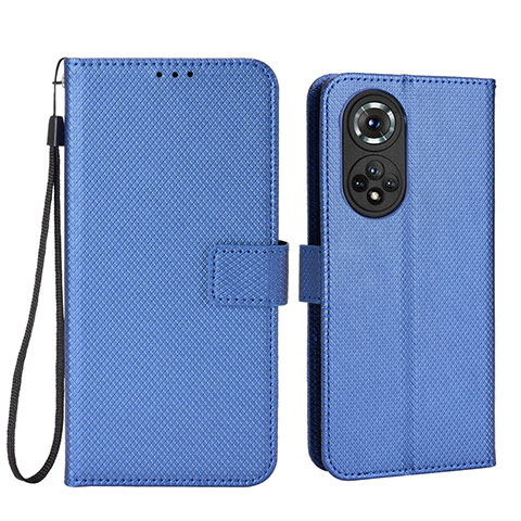 Custodia Portafoglio In Pelle Cover con Supporto BY1 per Huawei Honor 50 Pro 5G Blu