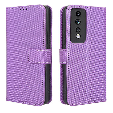 Custodia Portafoglio In Pelle Cover con Supporto BY1 per Huawei Honor 80 GT 5G Viola