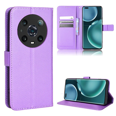 Custodia Portafoglio In Pelle Cover con Supporto BY1 per Huawei Honor Magic4 Pro 5G Viola