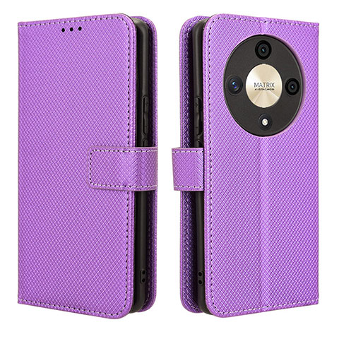 Custodia Portafoglio In Pelle Cover con Supporto BY1 per Huawei Honor Magic6 Lite 5G Viola