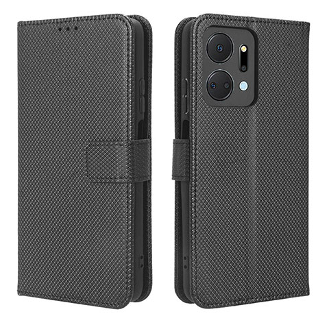 Custodia Portafoglio In Pelle Cover con Supporto BY1 per Huawei Honor X7a Nero