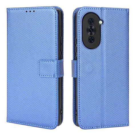 Custodia Portafoglio In Pelle Cover con Supporto BY1 per Huawei Nova 10 Blu