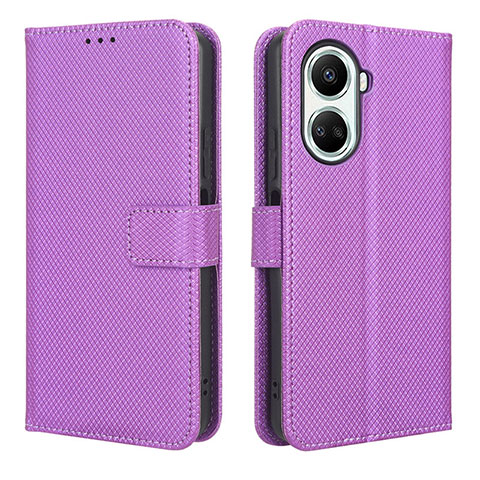 Custodia Portafoglio In Pelle Cover con Supporto BY1 per Huawei Nova 10 SE Viola