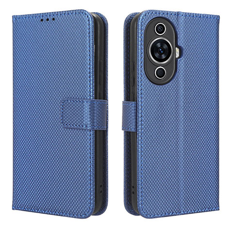 Custodia Portafoglio In Pelle Cover con Supporto BY1 per Huawei Nova 11 Ultra Blu