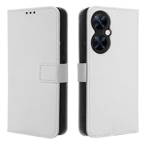 Custodia Portafoglio In Pelle Cover con Supporto BY1 per Huawei Nova 11i Bianco