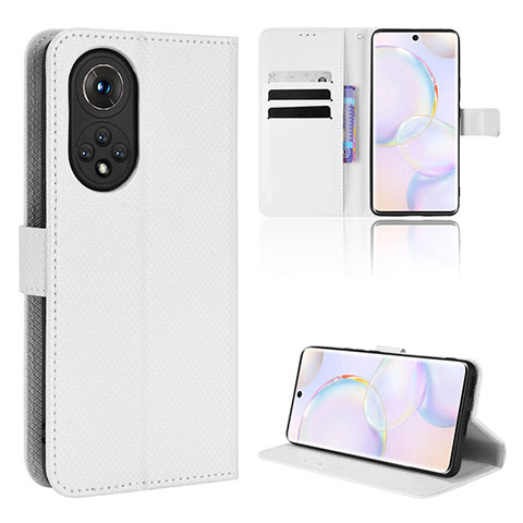 Custodia Portafoglio In Pelle Cover con Supporto BY1 per Huawei Nova 9 Bianco