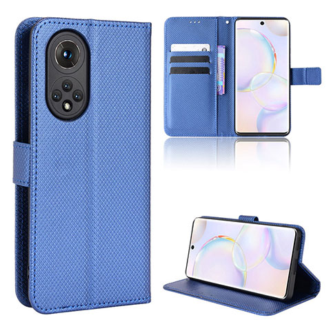 Custodia Portafoglio In Pelle Cover con Supporto BY1 per Huawei Nova 9 Blu