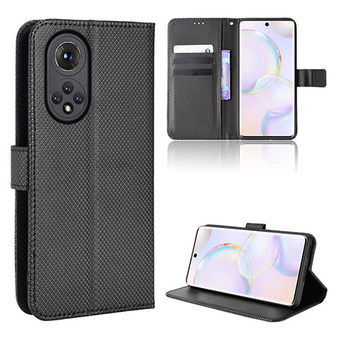 Custodia Portafoglio In Pelle Cover con Supporto BY1 per Huawei Nova 9 Nero