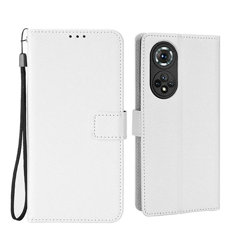 Custodia Portafoglio In Pelle Cover con Supporto BY1 per Huawei Nova 9 Pro Bianco