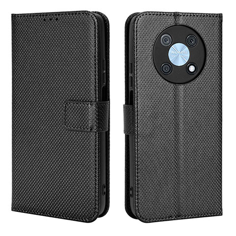 Custodia Portafoglio In Pelle Cover con Supporto BY1 per Huawei Nova Y90 Nero