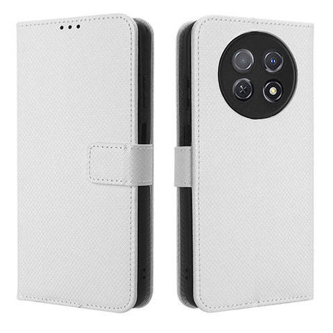 Custodia Portafoglio In Pelle Cover con Supporto BY1 per Huawei Nova Y91 Bianco