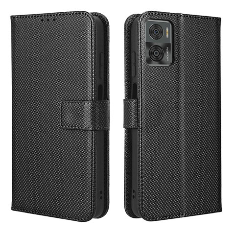 Custodia Portafoglio In Pelle Cover con Supporto BY1 per Motorola Moto E22i Nero