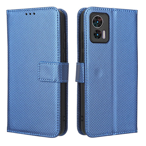 Custodia Portafoglio In Pelle Cover con Supporto BY1 per Motorola Moto Edge 30 Neo 5G Blu