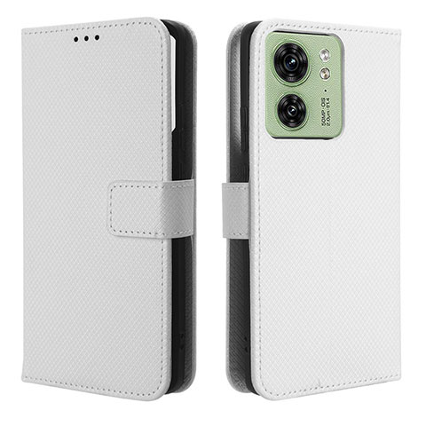 Custodia Portafoglio In Pelle Cover con Supporto BY1 per Motorola Moto Edge 40 5G Bianco