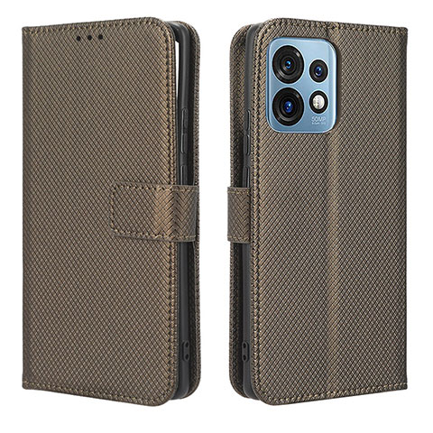 Custodia Portafoglio In Pelle Cover con Supporto BY1 per Motorola Moto Edge 40 Pro 5G Marrone