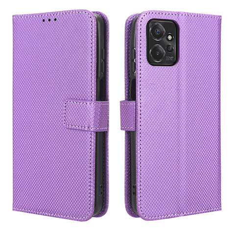 Custodia Portafoglio In Pelle Cover con Supporto BY1 per Motorola Moto G Power 5G (2023) Viola