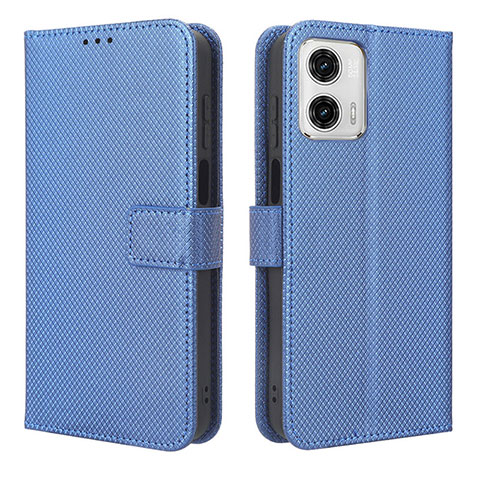 Custodia Portafoglio In Pelle Cover con Supporto BY1 per Motorola Moto G73 5G Blu