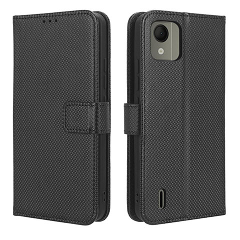 Custodia Portafoglio In Pelle Cover con Supporto BY1 per Nokia C110 Nero