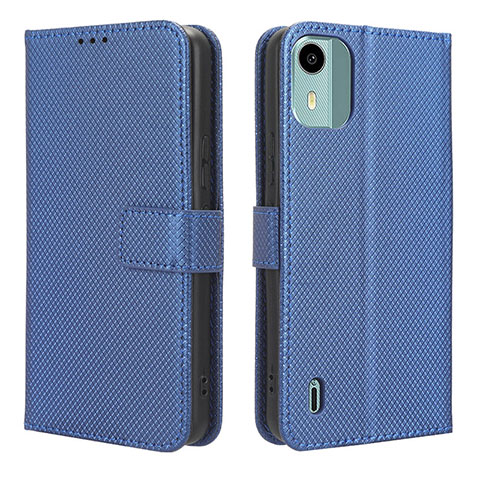 Custodia Portafoglio In Pelle Cover con Supporto BY1 per Nokia C12 Pro Blu