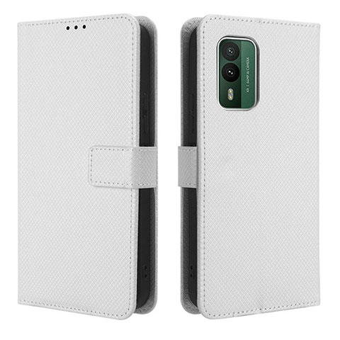 Custodia Portafoglio In Pelle Cover con Supporto BY1 per Nokia XR21 Bianco