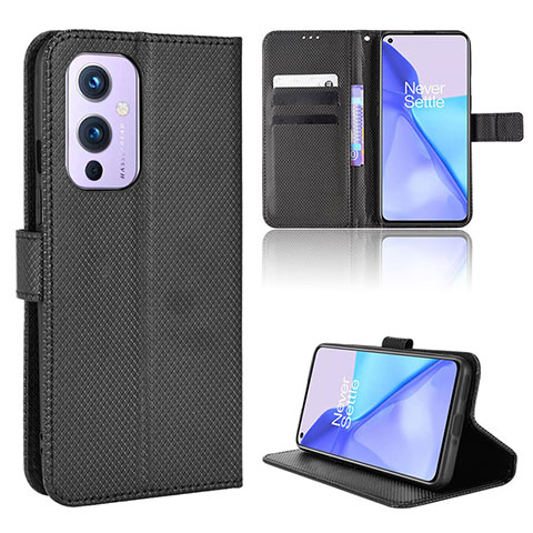 Custodia Portafoglio In Pelle Cover con Supporto BY1 per OnePlus 9 5G Nero