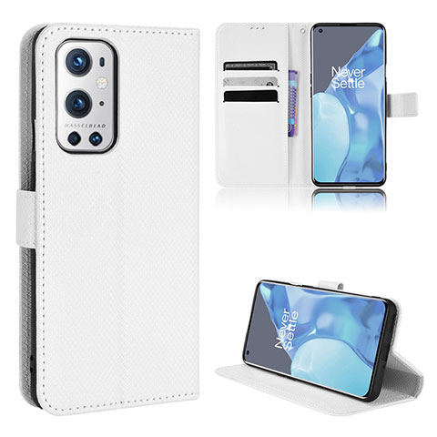 Custodia Portafoglio In Pelle Cover con Supporto BY1 per OnePlus 9 Pro 5G Bianco