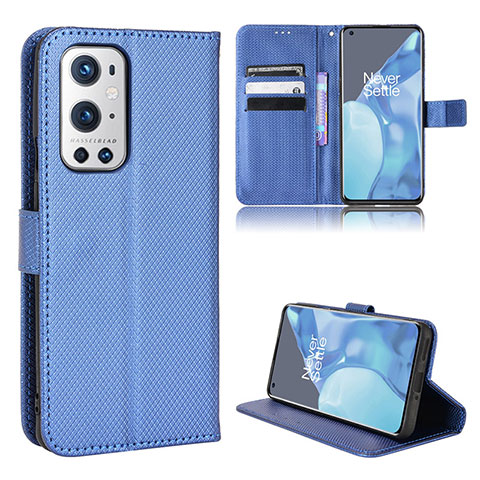 Custodia Portafoglio In Pelle Cover con Supporto BY1 per OnePlus 9 Pro 5G Blu