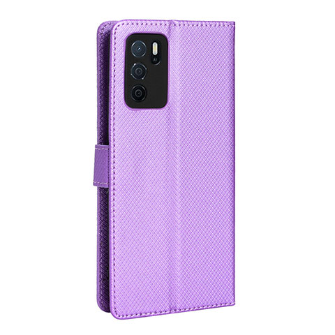 Custodia Portafoglio In Pelle Cover con Supporto BY1 per Oppo A16s Viola