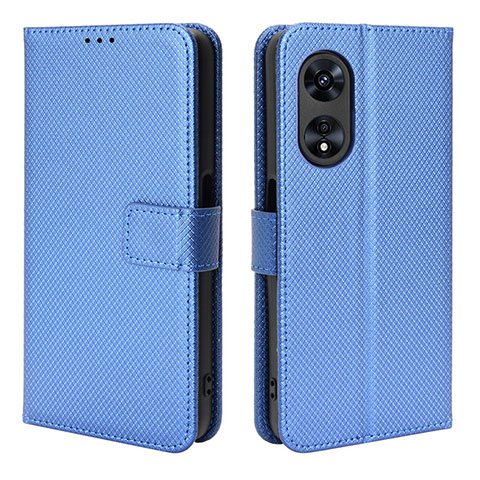 Custodia Portafoglio In Pelle Cover con Supporto BY1 per Oppo A38 Blu