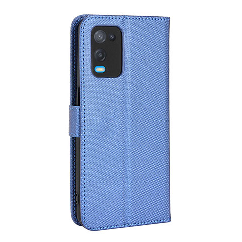 Custodia Portafoglio In Pelle Cover con Supporto BY1 per Oppo A54 4G Blu