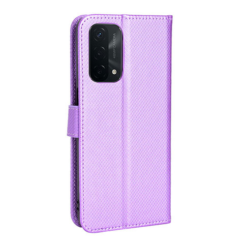 Custodia Portafoglio In Pelle Cover con Supporto BY1 per Oppo A54 5G Viola