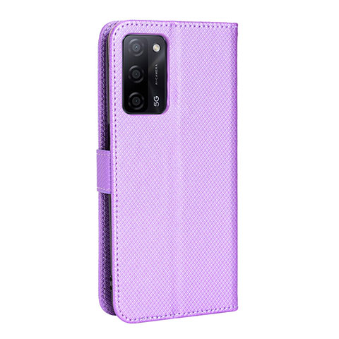 Custodia Portafoglio In Pelle Cover con Supporto BY1 per Oppo A55 5G Viola