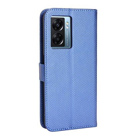 Custodia Portafoglio In Pelle Cover con Supporto BY1 per Oppo A77 5G Blu