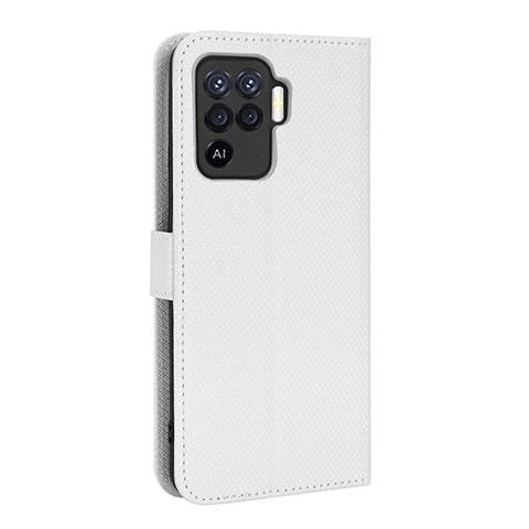 Custodia Portafoglio In Pelle Cover con Supporto BY1 per Oppo A94 4G Bianco