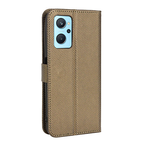 Custodia Portafoglio In Pelle Cover con Supporto BY1 per Oppo A96 4G Marrone