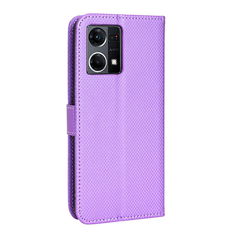 Custodia Portafoglio In Pelle Cover con Supporto BY1 per Oppo F21 Pro 4G Viola