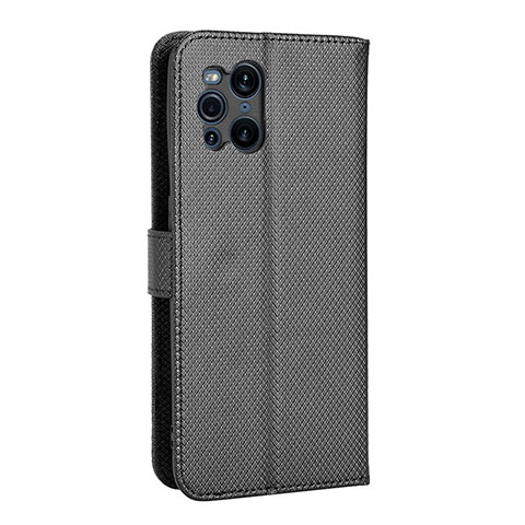 Custodia Portafoglio In Pelle Cover con Supporto BY1 per Oppo Find X3 5G Nero