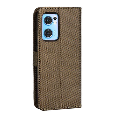 Custodia Portafoglio In Pelle Cover con Supporto BY1 per Oppo Find X5 Lite 5G Marrone