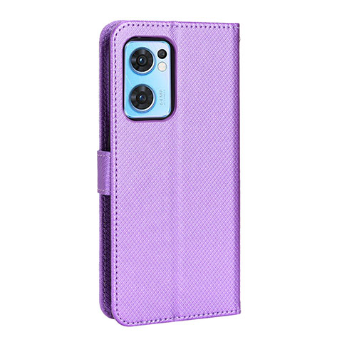 Custodia Portafoglio In Pelle Cover con Supporto BY1 per Oppo Find X5 Lite 5G Viola