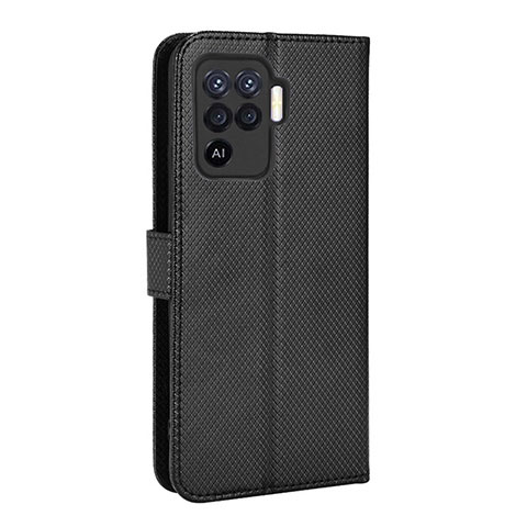 Custodia Portafoglio In Pelle Cover con Supporto BY1 per Oppo Reno5 F Nero