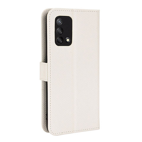 Custodia Portafoglio In Pelle Cover con Supporto BY1 per Oppo Reno6 Lite Bianco