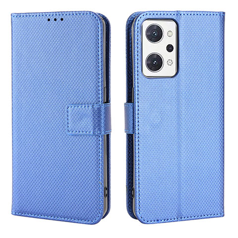 Custodia Portafoglio In Pelle Cover con Supporto BY1 per Oppo Reno7 A Blu