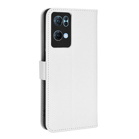 Custodia Portafoglio In Pelle Cover con Supporto BY1 per Oppo Reno7 Pro 5G Bianco