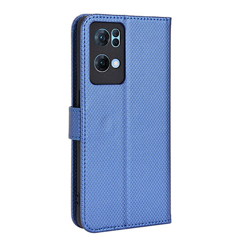 Custodia Portafoglio In Pelle Cover con Supporto BY1 per Oppo Reno7 Pro 5G Blu