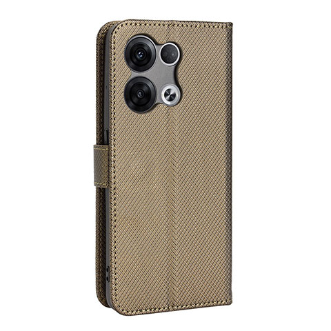 Custodia Portafoglio In Pelle Cover con Supporto BY1 per Oppo Reno8 5G Marrone